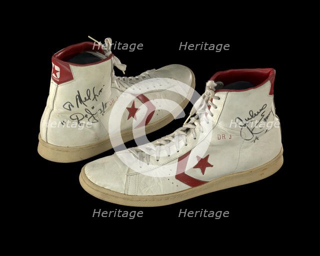 Sneakers worn by Julius "Dr. J" Erving and inscribed to Doc Stanley, ca. 1981. Creator: Converse.