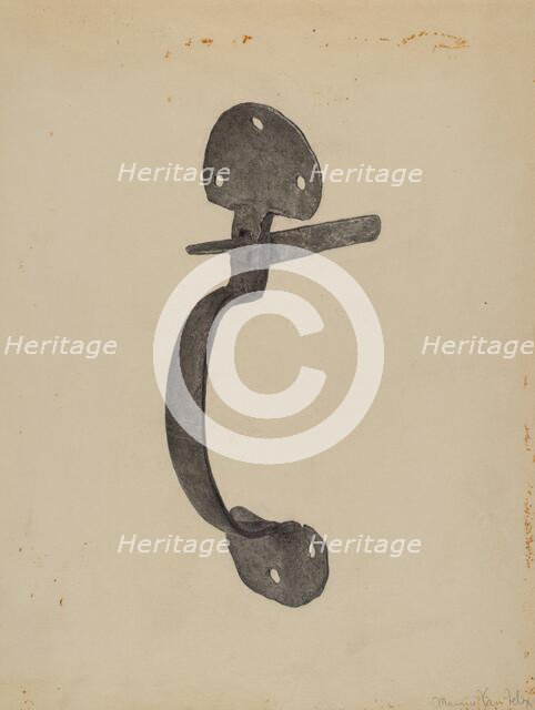 Door Handle, c. 1938. Creator: Maurice Van Felix.