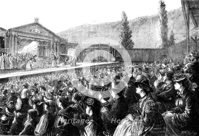 The audience at the Passion Play, Ober-Ammergau, 1871. Creators: Unknown, Matthew White Ridley.