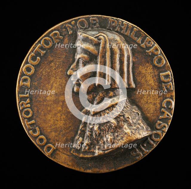 Filippo Cassoli, died 1391, Jurist, Diplomat, and Teacher [obverse], 16th century. Creator: Unknown.