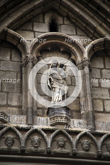 Ornaments over the main entrance to the  Church of Santa Maria del Pi, Barcelona, Spain, 2007. Artist: Samuel Magal