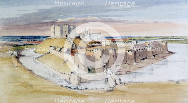 Illustration of York Castle, North Yorkshire, as it might have been in the late 13th century, 1985. Artist: Terry Ball