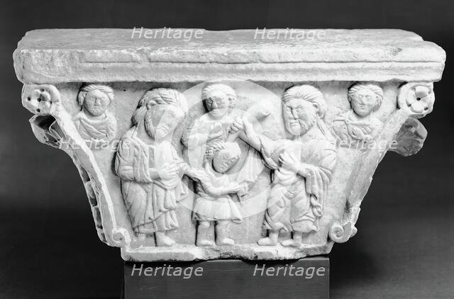 Capital with Anointing of David, c. 1180. Creator: Unknown.