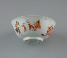 Bowl with Daoist Immortals, Qing dynasty (1644-1911), Qianlong reign mark and period (1736-1795). Creator: Unknown.