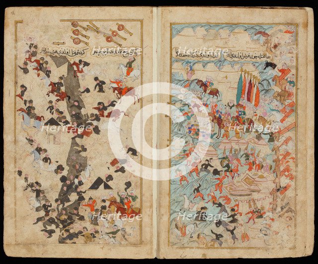 The Battle of Keresztes in 1596 (From Manuscript Mehmed III's Campaign in Hungary. Artist: Turkish master  