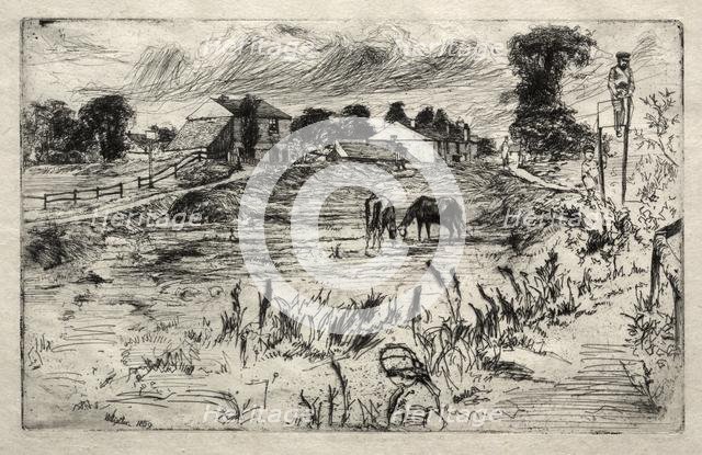 Landscape with the Horse, 1859. Creator: James McNeill Whistler (American, 1834-1903).