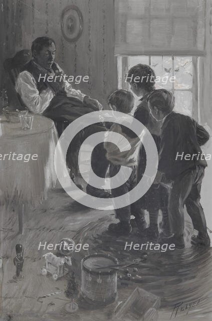 Frontispiece for James Whitcomb Riley's 'A Defective Santa Clause', 1904. Creator: Charles Mark Relyea.