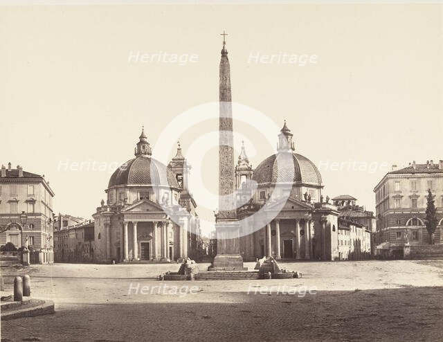Piazza del Popolo, 1848-52. Creator: Eugène Constant.