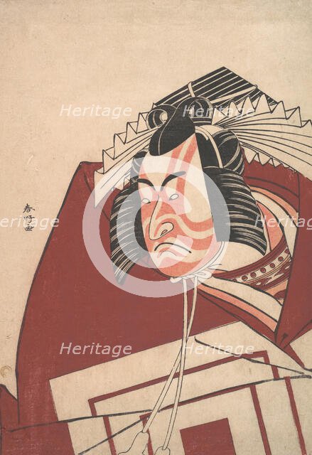 Ichikawa Danjuro V in a Shibaraku Performance, ca. 1789. Creator: Katsukawa Shunko.