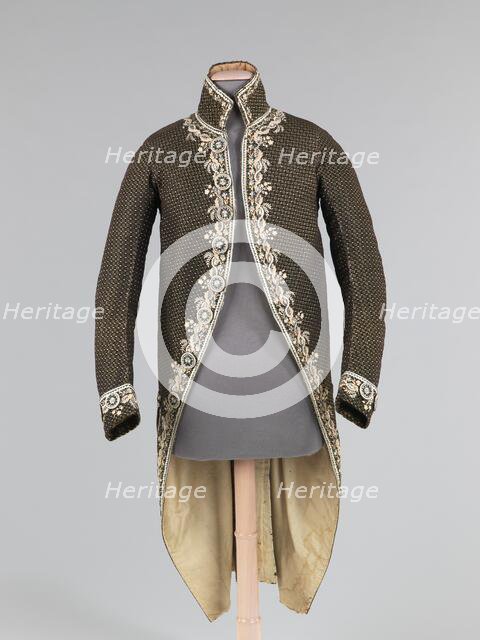 Cutaway coat, French, 1780-90. Creator: Unknown.