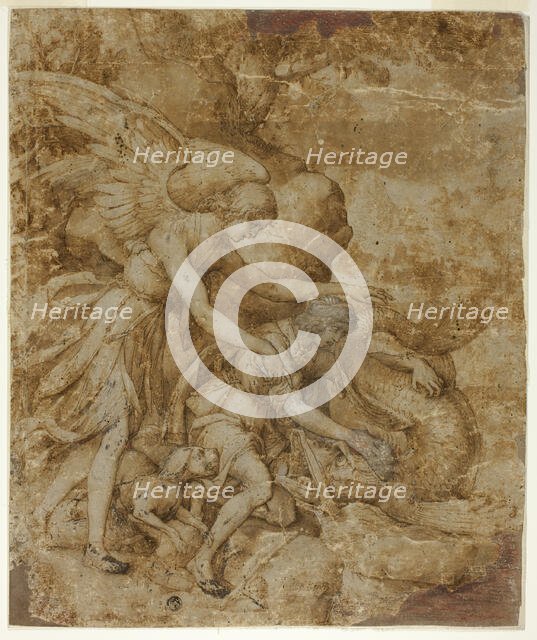 Tobias and the Angel Raphael, c.1605. Creator: Jacopo Ligozzi.