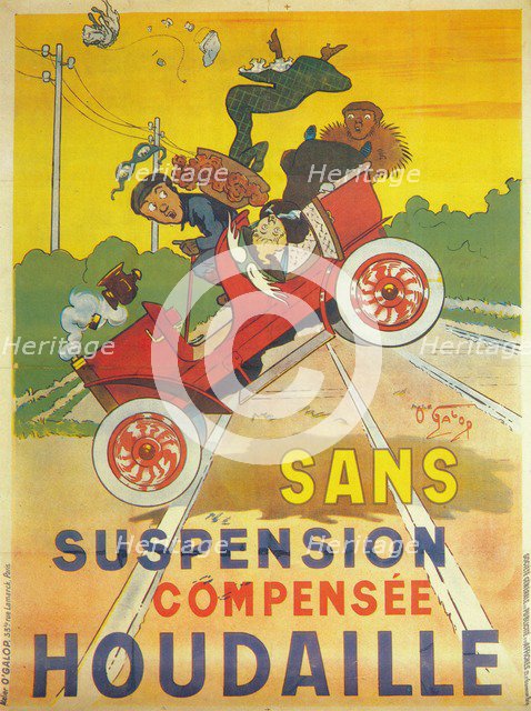 Advertisement for Houdaille car suspension, c1900. Artist: Unknown.
