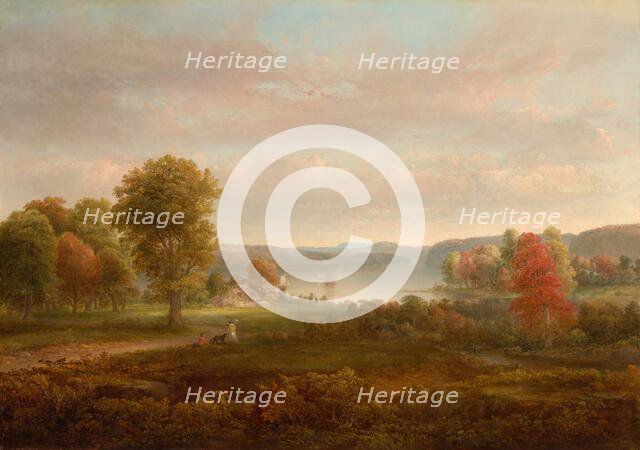 View on the Hudson in Autumn, 1850. Creator: Thomas Doughty.