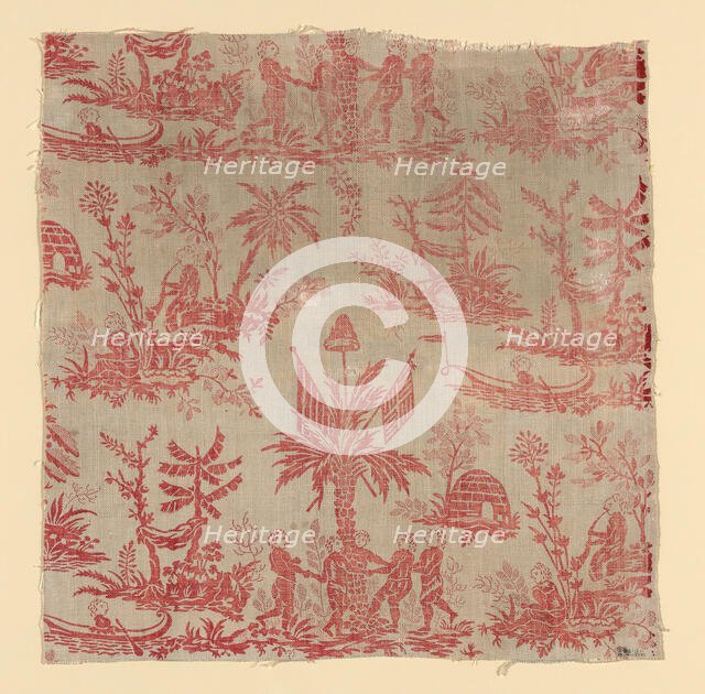 La Danse des Noirs (The Dance of the Blacks) (Furnishing Fabric), France, c. 1760. Creator: Christophe-Philippe Oberkampf.