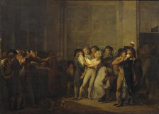 The Arrest of the Singer Garat. Creator: Boilly, Louis-Léopold (1761-1845).