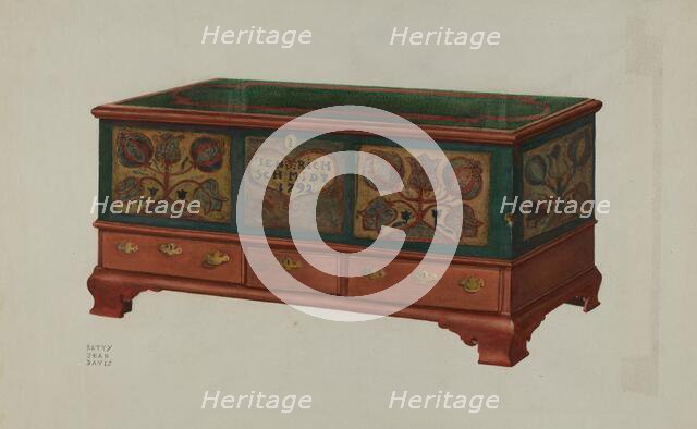 Pa. German Chest, c. 1938. Creator: Betty Jean Davis.