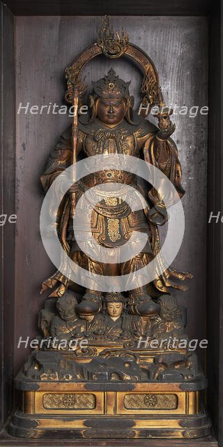 Figure: within a closed shrine, Edo period, late 17th century. Creator: Unknown.