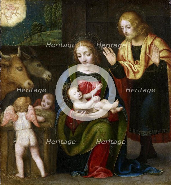 The Adoration of the Christ Child, 1524. Creator: Luini, Bernardino (ca. 1480-1532).