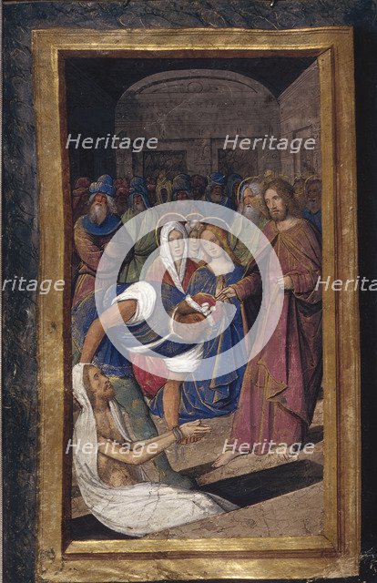 The Resurrection of Lazarus (from Lettres bâtardes), ca 1490-1510. Artist: Poyet, Jean (active 1483-1497)