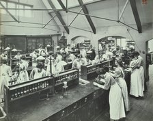 Domestic chemistry class, Battersea Polytechnic, London, 1907. Artist: Unknown.