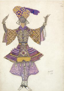 Costume design for the Ballet Blue God by R. Hahn, 1911. Artist: Bakst, Léon (1866-1924)