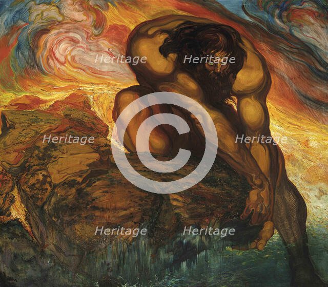 Hércules levantando el túmulo de Pyrene (Hercules raising the tumulus of Pyrene), 1908-1909. Creator: Néstor, (Néstor Martín-Fernández de la Torre) (1887-1938).