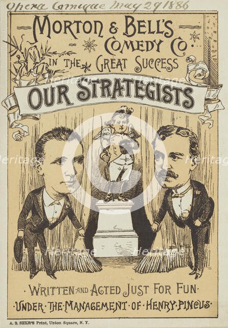 Morton & Bell's Comedy Co. in the Great Success, "Our Strategists", 1886.  Creator: Unknown.