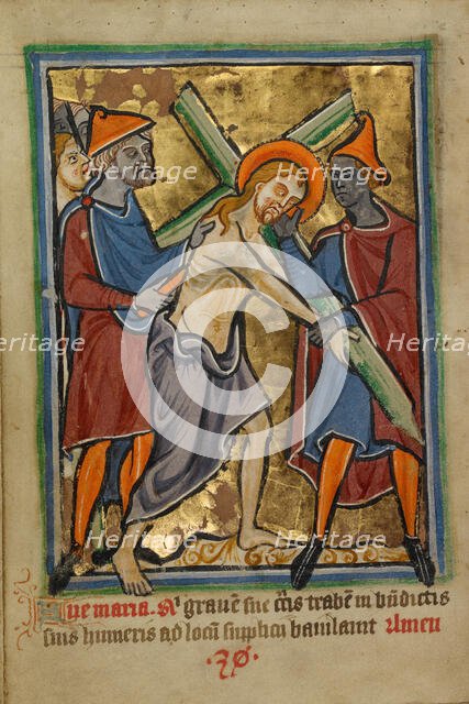 Christ Carrying the Cross, about 1190-1200; text added about 1480-1490. Creator: Unknown.