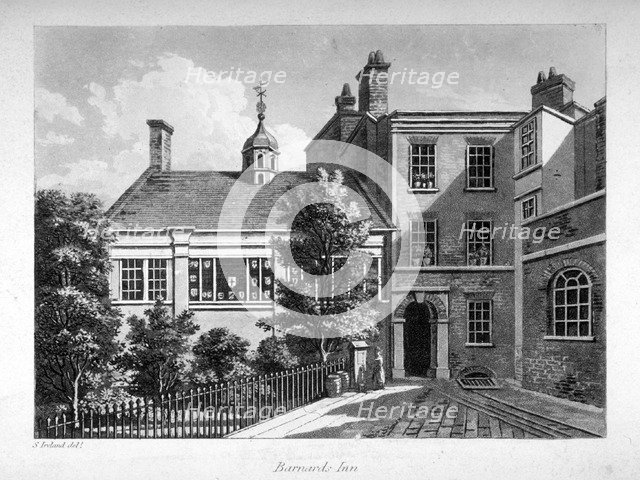 Barnard's Inn , City of London, 1800. Artist: Anon