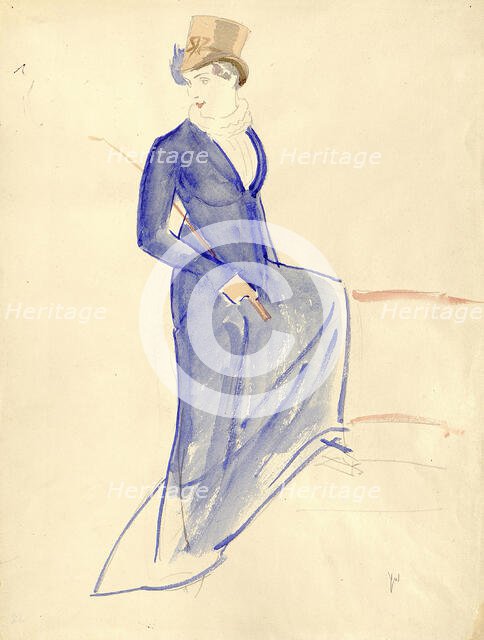 Costume design for the comedy Woe from Wit by A. Griboyedov (Meyerhold's theatre), 1928. Creator: Ulyanov; Nikolai Pavlovich (1875-1949).