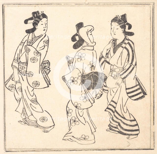 Leaf from a Book Entitled: Wakoku Hiaku-jo: One Hundred Japanese Women. Creator: Hishikawa Moronobu.