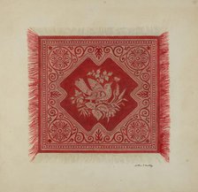 Red and White Table Napkin, c. 1939. Creator: Merkley, Arthur G..