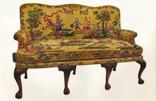 Settee covered with period Chinoiserie embroidery, c1710. Artist: Unknown.