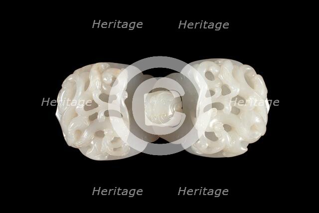 Belt buckle with dragon design (2 parts), 1736-1795. Creator: Unknown.