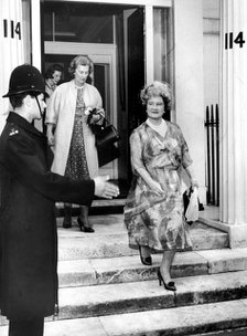 The Queen Mother visiting the Duchess of Northumberland, Belgravia, London, 1963. Artist: Unknown