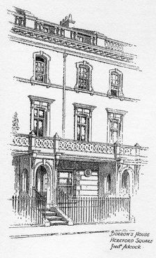 George Borrow's house, Hereford Square, London, 1912. Artist: Frederick Adcock