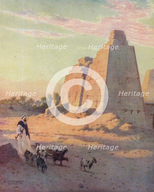 'Pylon at Karnak', c1880, (1904). Artist: Robert George Talbot Kelly.