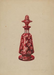 Glass Perfume Bottle, c. 1939. Creator: Isabelle De Strange.