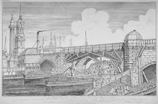 London Bridge, 1826.       Artist: William Knight