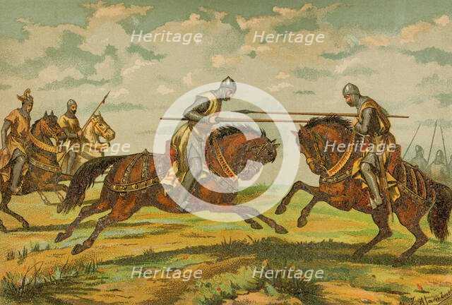 Death of Don Pedro de Ahones, Aragonese knight, servant of King Peter III of Aragón, (1889). Creator: Unknown.