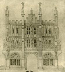 Architectural drawing: East front, 1833-1834, (1906).  Creator: AWN Pugin.