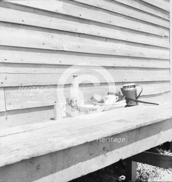 Still life housing of migrant berry pickers in southern New Jersey, 1936. Creator: Dorothea Lange.