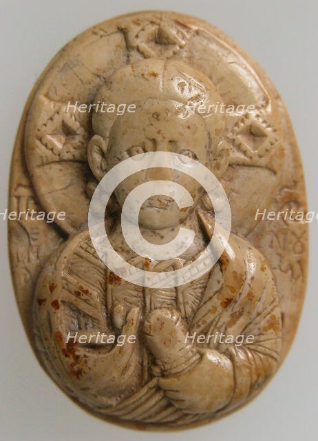 Cameo with Christ Emmanuel, Byzantine, 1200-1400. Creator: Unknown.