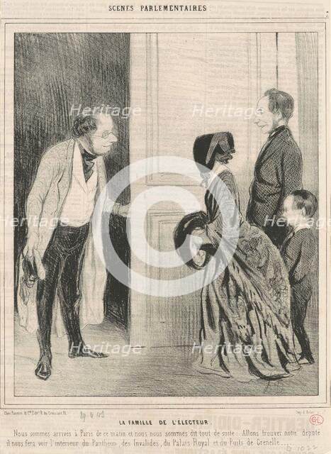 La famille de l'électeur, 19th century. Creator: Honore Daumier.