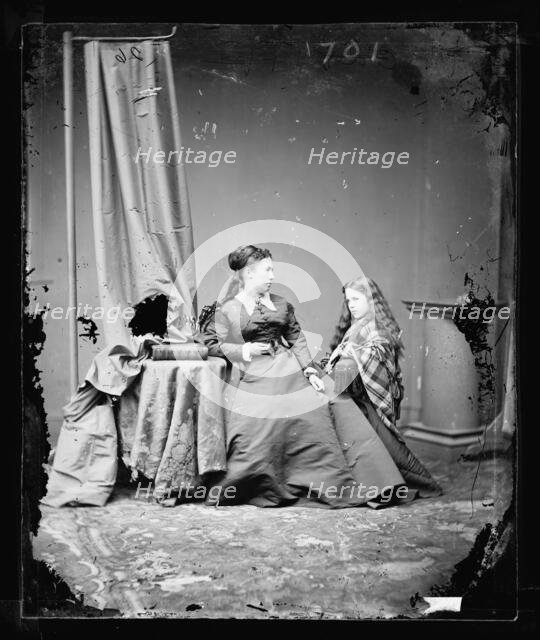 Mrs. U.S. Grant and daughter?, between 1860 and 1875. Creator: Unknown.