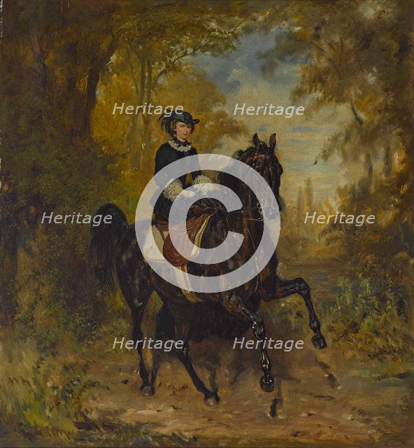Empress Elisabeth of Austria on horseback. Creator: Adam, Franz (1815-1886).