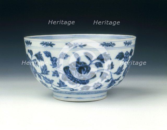 Blue and white bowl, early Ming dynasty, Yongle period, China, 1402-1424. Artist: Unknown