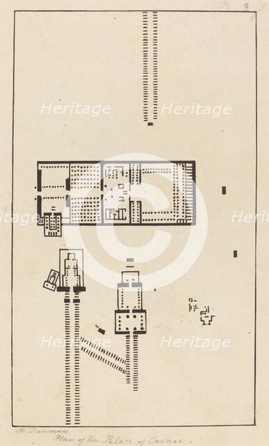 Plan of the Palace of Carnac, published 1829. Creator: Maria Denman.