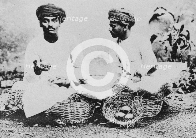 Hindu fruit sellers, India, 20th century. Artist: Unknown