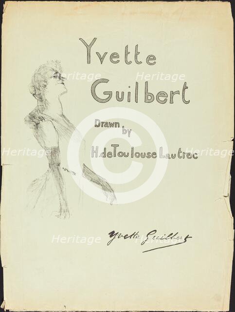 Cover, Yvette Guilbert, 1898. Creator: Henri de Toulouse-Lautrec.